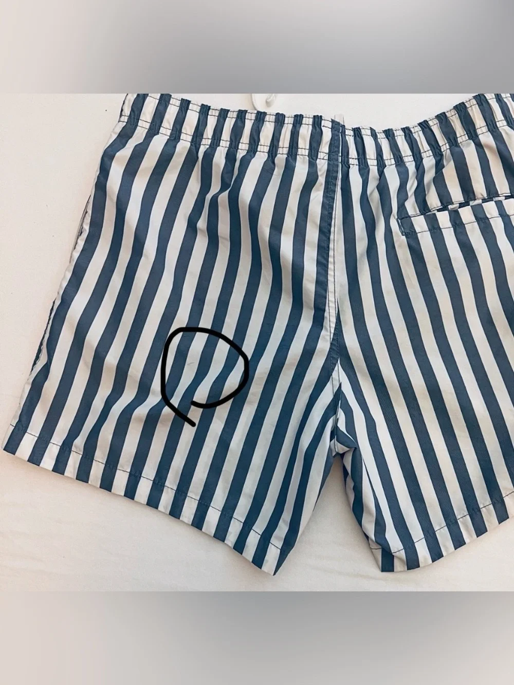 H&M Navy and White Vertical Stripe Athletic Shorts